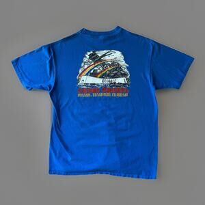 Vintage USS Arizona BB39 Shirt XL Blue 80s Pearl Harbor Memorial Military